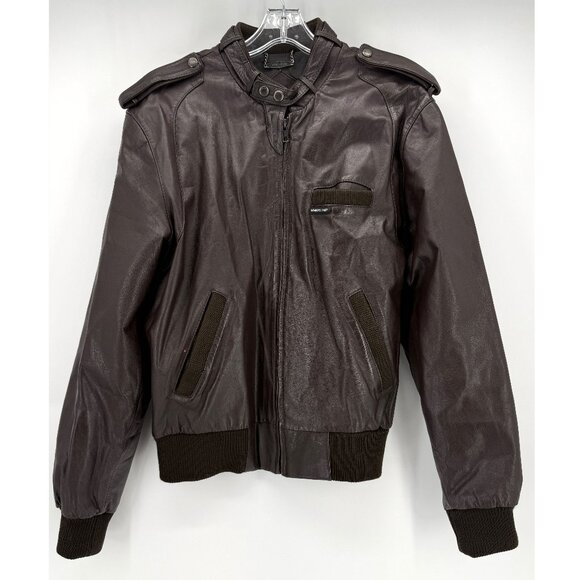 Members Only Other - Members Only Men's Chocolate Brown Leather Bomber Jacket 42